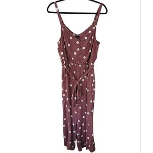 Torrid NWT Cropped Coulotte Tie Waist Sleeveless Polka Dot Jumpsuit Size 00